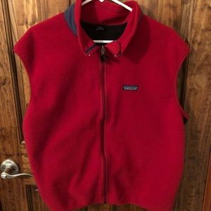 Patagonia Red Black Fleece Vest